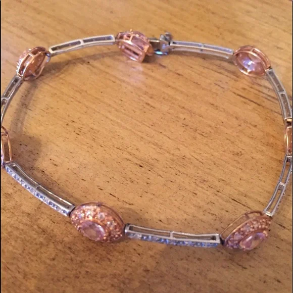SOLD 14k White rose gold Kunzite bracelet - Picture 10 of 14